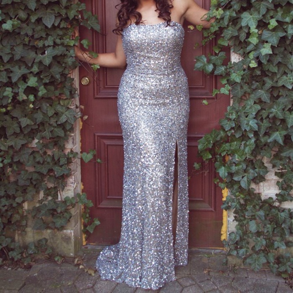 Silver gown.